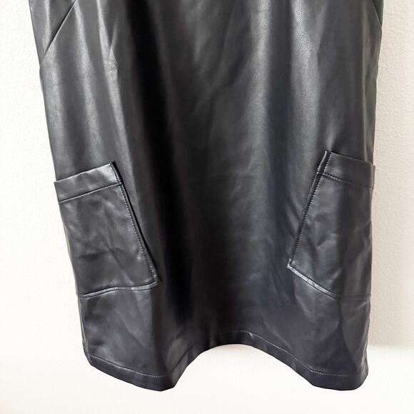 MAEVE x ANTHROPOLOGIE | Sleeveless Faux Vegan Leather Mini Shift Dress | Medium - Picture 5 of 7